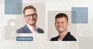 Mattias Braüner True og Frederik Huus-Vestergaard på webinaret "Data Compliance med Microsoft Purview"