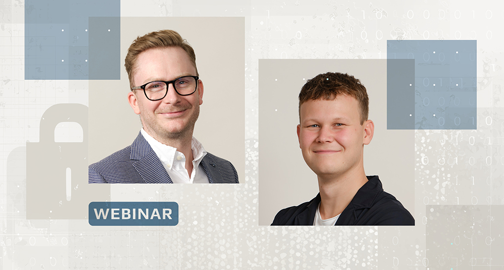 Mattias Braüner True og Frederik Huus-Vestergaard på webinaret "Data Compliance med Microsoft Purview"