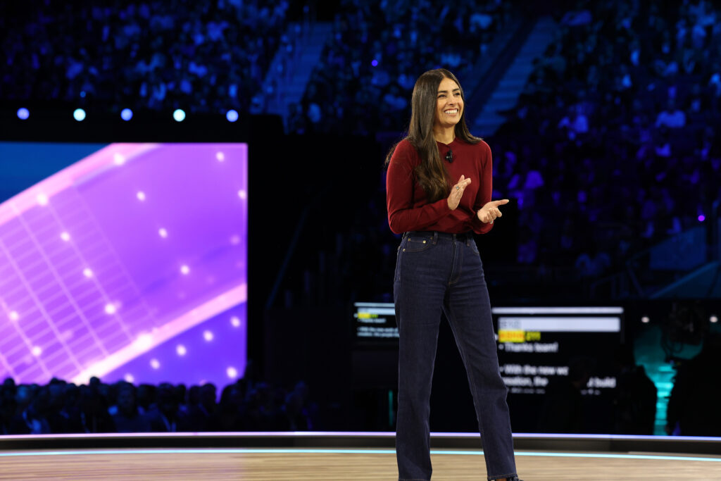 Asha Sharma, President, Core AI Product, speaks at Microsoft Ignite 2025. (Photo by Dan DeLong)